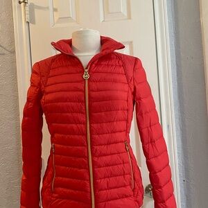 Michael Kors Vibrant Red Puffer Jacket